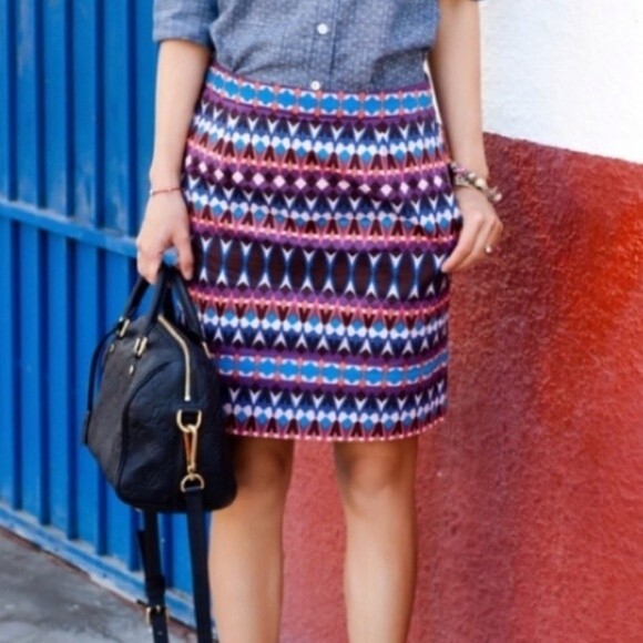 J Crew Womens 0‎ Multicolor Geometric Kaleidoscope Print Mini Skirt - Picture 1 of 9